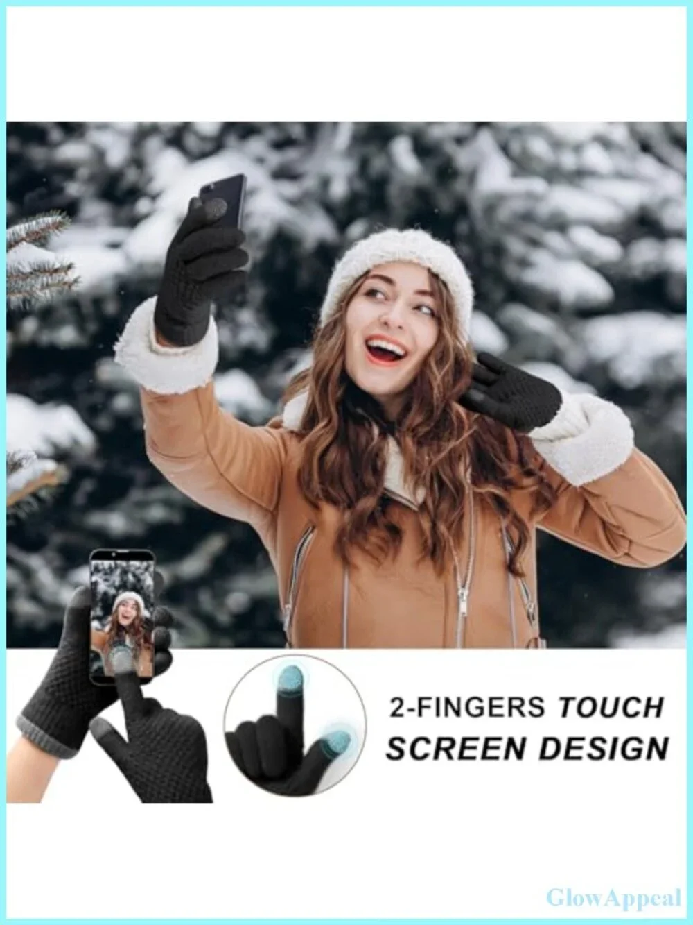 Warm Fleece Lined Touchscreen Gloves Women Thermal Winter Knit